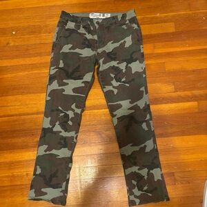 Army fatigue boot cut jeans